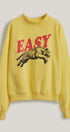 Easy Tiger Graphic Mock Neck Sweatshirt in Yellow - Women's Shorts | Urban Daizy
