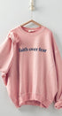 Oversized Affirmation Graphic Pigment Wash Crewneck in Pink Clay - Women's Sweatshirts & Hoodies | Urban Daizy