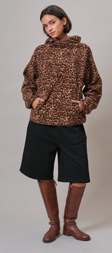Wild Weekend Leopard Fleece Hoodie in Leopard - Women's Sweatshirts & Hoodies | Urban Daizy