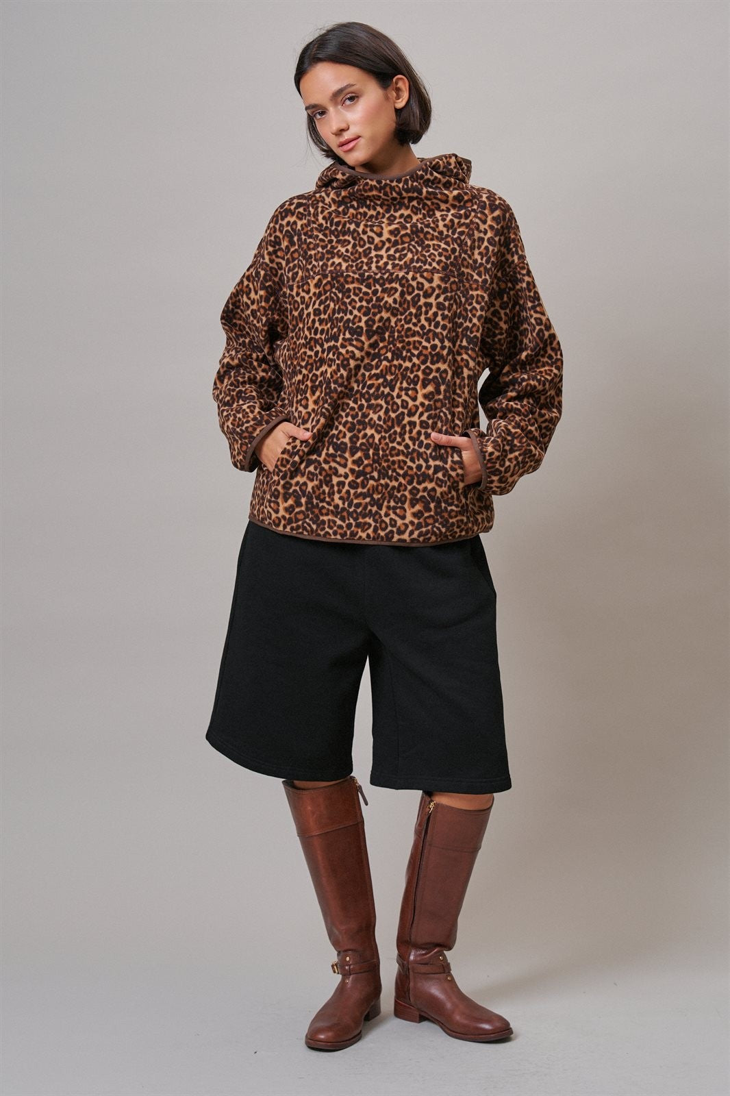 Wild Weekend Leopard Fleece Hoodie in Leopard - Women's Sweatshirts & Hoodies | Urban Daizy
