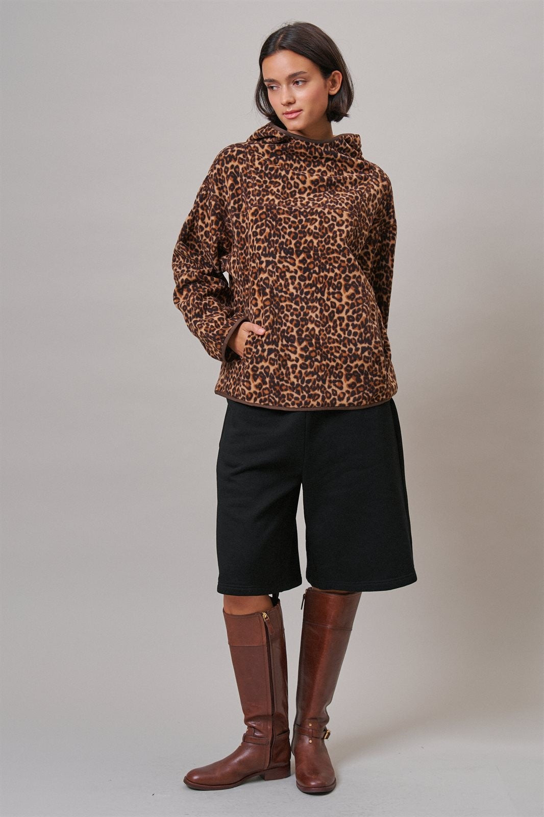 Wild Weekend Leopard Fleece Hoodie in Leopard - Women's Sweatshirts & Hoodies | Urban Daizy