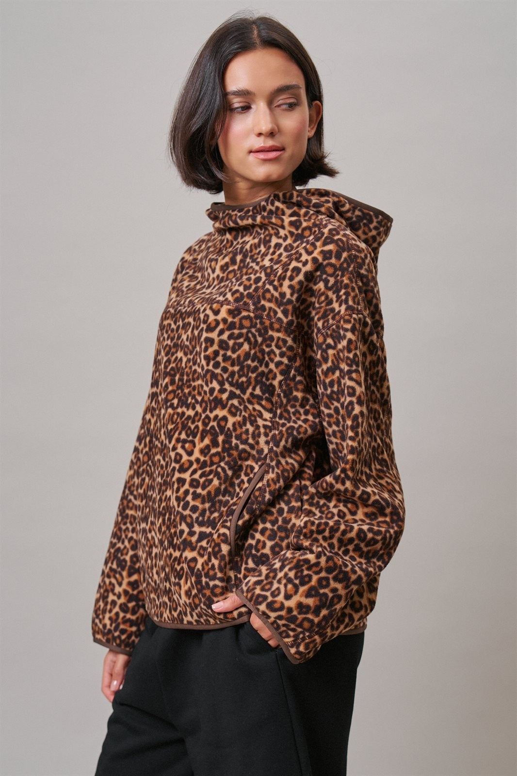 Wild Weekend Leopard Fleece Hoodie in Leopard - Women's Sweatshirts & Hoodies | Urban Daizy