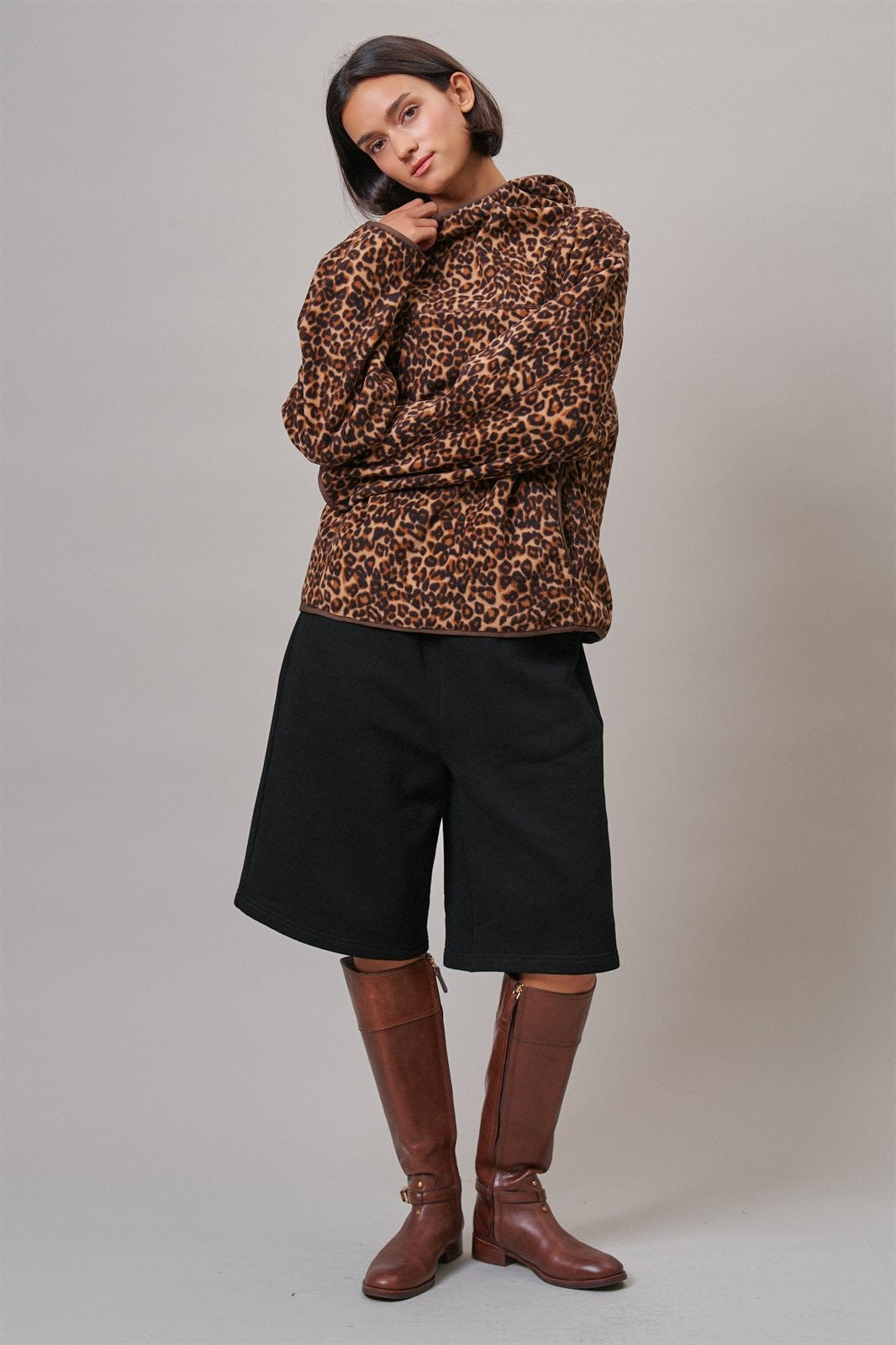 Wild Weekend Leopard Fleece Hoodie in Leopard - Women's Sweatshirts & Hoodies | Urban Daizy