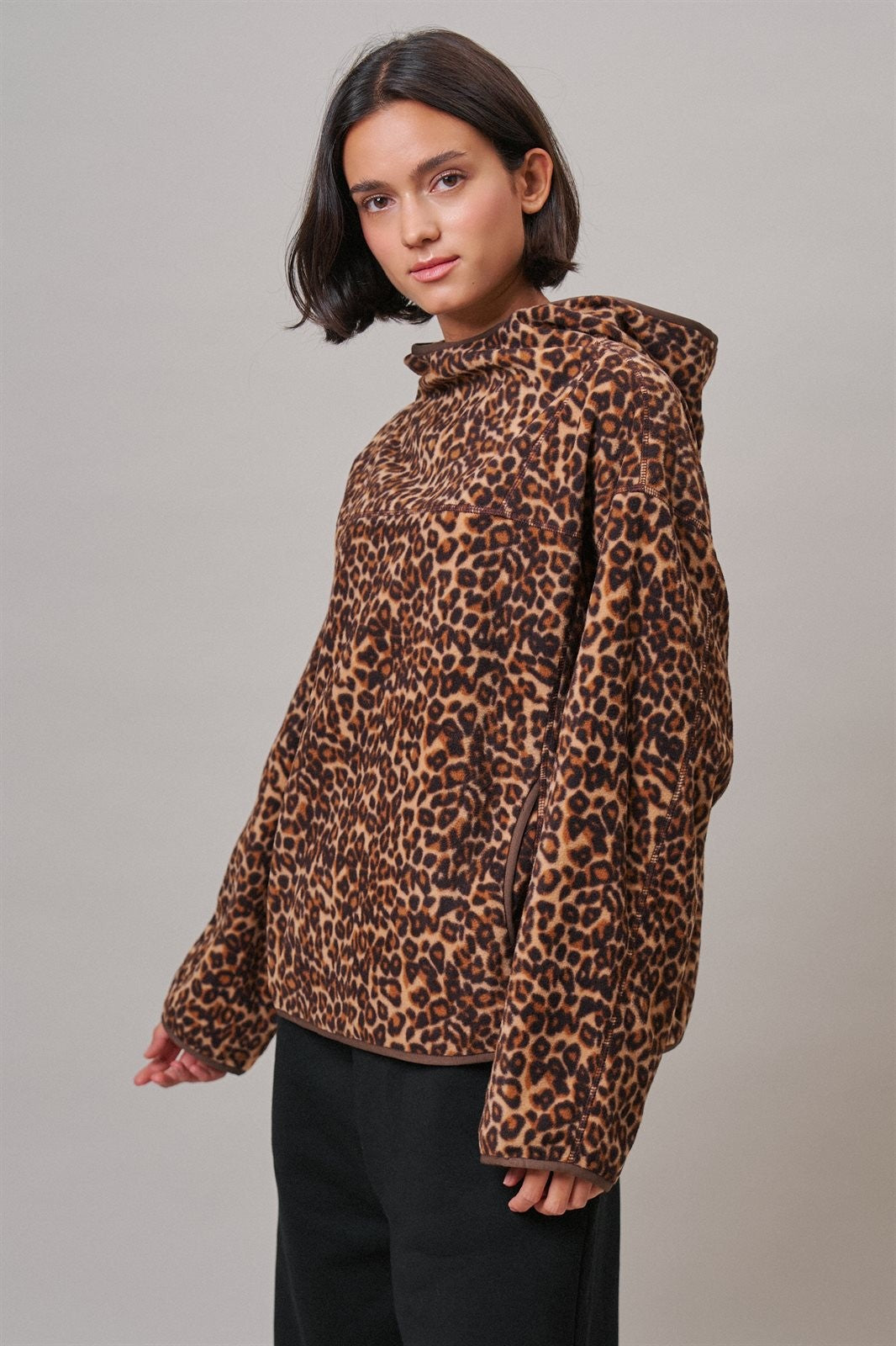 Wild Weekend Leopard Fleece Hoodie in Leopard - Women's Sweatshirts & Hoodies | Urban Daizy
