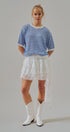 Tiered Lace Ruffle Mini Skirt with Cascading Sash in White - Women's Skirts | Urban Daizy