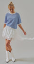 Tiered Lace Ruffle Mini Skirt with Cascading Sash in White - Women's Skirts | Urban Daizy