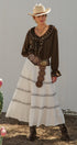 Embroidered Tiered Cotton Maxi Skirt in Ivory - Women's Skirts | Urban Daizy