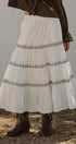 Embroidered Tiered Cotton Maxi Skirt in Ivory - Women's Skirts | Urban Daizy