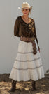 Embroidered Tiered Cotton Maxi Skirt in Ivory - Women's Skirts | Urban Daizy