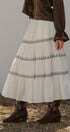 Embroidered Tiered Cotton Maxi Skirt in Ivory - Women's Skirts | Urban Daizy
