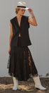 Lace Insert Godet Maxi Skirt with Trumpet Hem in Black - Women's Skirts | Urban Daizy
