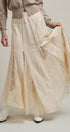 Lace Insert Godet Maxi Skirt with Trumpet Hem in Champagne - Women's Skirts | Urban Daizy