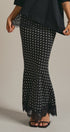 Polka Dot Satin Maxi Skirt With Lace Trim in Black - Women's Skirts | Urban Daizy