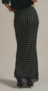 Polka Dot Satin Maxi Skirt With Lace Trim in Black - Women's Skirts | Urban Daizy