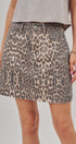 Leopard Print Denim Mini Skirt with Pockets in Leopard - Women's Skirts | Urban Daizy