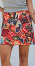 Travel Patch Print A-Line Mini Skirt in Multi - Women's Skirts | Urban Daizy