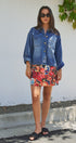 Travel Patch Print A-Line Mini Skirt in Multi - Women's Skirts | Urban Daizy