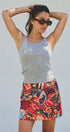 Travel Patch Print A-Line Mini Skirt in Multi - Women's Skirts | Urban Daizy