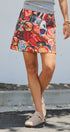 Travel Patch Print A-Line Mini Skirt in Multi - Women's Skirts | Urban Daizy