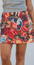 Travel Patch Print A-Line Mini Skirt in Multi - Women's Skirts | Urban Daizy
