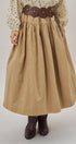 Gathered Cotton Twill Drawstring Midi Skirt in Taupe	 - Women's Skirts | Urban Daizy