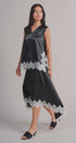 Lace Trim Satin Asymmetric Midi Skirt in Black - Women's Midi Skirts | Urban Daizy