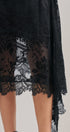 Burnout Floral Lace Hem Midi Skirt in Black - Women's Midi Skirts | Urban Daizy