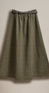 Floral Embroidered Cotton Twill Midi Skirt with Belt in Olive - Women's Skirts | Urban Daizy