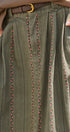 Floral Embroidered Cotton Twill Midi Skirt with Belt in Olive - Women's Skirts | Urban Daizy