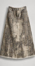 Leopard Denim Maxi Skirt with Frayed Hem in Leopard - Women's Skirts | Urban Daizy