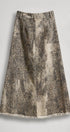 Leopard Denim Maxi Skirt with Frayed Hem in Leopard - Women's Skirts | Urban Daizy