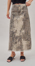 Leopard Denim Maxi Skirt with Frayed Hem in Leopard - Women's Skirts | Urban Daizy