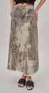 Leopard Denim Maxi Skirt with Frayed Hem in Leopard - Women's Skirts | Urban Daizy