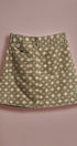 Folk Heart Print Vintage Denim Mini Skirt in Olive Green - Women's Skirts | Urban Daizy