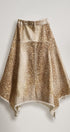 Fawn Print Denim Hi-Low Maxi Skirt With Belt in Khaki - Women's Skirts | Urban Daizy