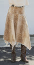 Fawn Print Denim Hi-Low Maxi Skirt With Belt in Khaki - Women's Skirts | Urban Daizy