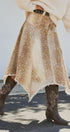 Fawn Print Denim Hi-Low Maxi Skirt With Belt in Khaki - Women's Skirts | Urban Daizy