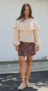 Paisley Print A-Line Mini Skirt in Warm Multi in Brown - Women's Mini Skirts | Urban Daizy