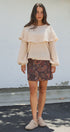 Paisley Print A-Line Mini Skirt in Warm Multi in Brown - Women's Mini Skirts | Urban Daizy