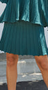 Pleated Sweater Knit Mini Skirt with Ribbed Waist in Grey - Women's Maxi Skirts | Urban Daizy