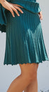 Pleated Sweater Knit Mini Skirt with Ribbed Waist in Grey - Women's Maxi Skirts | Urban Daizy
