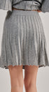 Pleated Sweater Knit Mini Skirt with Ribbed Waist in Grey - Women's Maxi Skirts | Urban Daizy