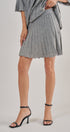 Pleated Sweater Knit Mini Skirt with Ribbed Waist in Grey - Women's Maxi Skirts | Urban Daizy