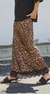 Leopard Print Satin Maxi Skirt with Lace Hem in Leopard - Women's Skirts | Urban Daizy