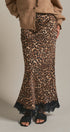 Leopard Print Satin Maxi Skirt with Lace Hem in Leopard - Women's Skirts | Urban Daizy