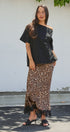 Leopard Print Satin Maxi Skirt with Lace Hem in Leopard - Women's Skirts | Urban Daizy