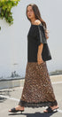 Leopard Print Satin Maxi Skirt with Lace Hem in Leopard - Women's Skirts | Urban Daizy
