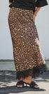 Leopard Print Satin Maxi Skirt with Lace Hem in Leopard - Women's Skirts | Urban Daizy