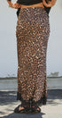Leopard Print Satin Maxi Skirt with Lace Hem in Leopard - Women's Skirts | Urban Daizy