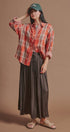 Washed Satin Crinkle Pleated Maxi Skirt in Brown - Women's Skirts | Urban Daizy